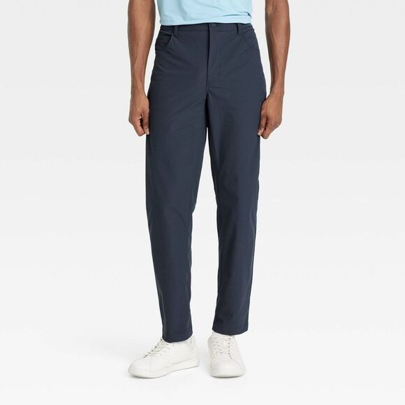 All In Motion - Men's 360 Lifestyle Relaxed Fit 5-Pocket Pants - A Navy Blue - Picture 1 of 3